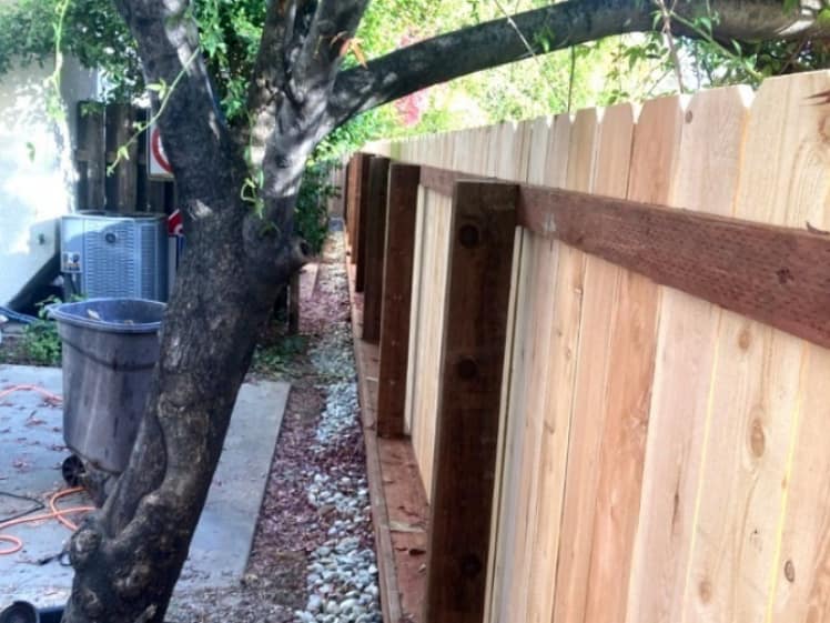 Fence posts and footings during installation